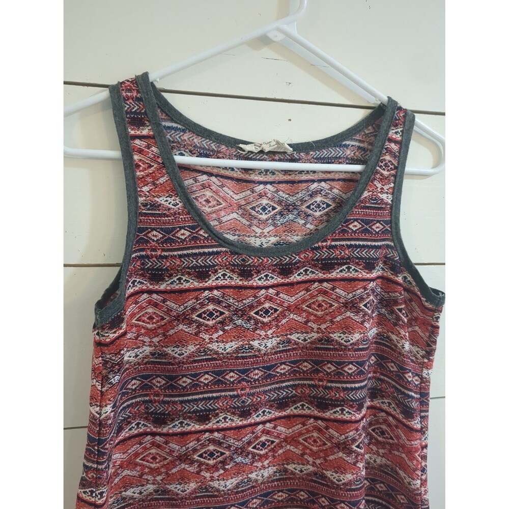 Pink rose Aztec tank top women's small boho summer festival